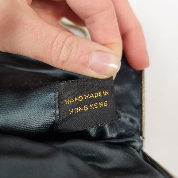 VTG Black Small Beaded Purse Womens Handbag 1920s Flapper Gir Made In‎ Hong Kong - Picture 8 of 16